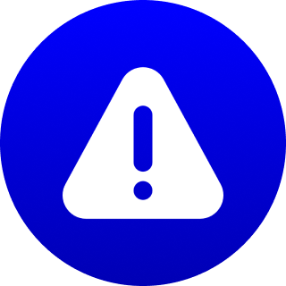 Blue circular warning symbol
